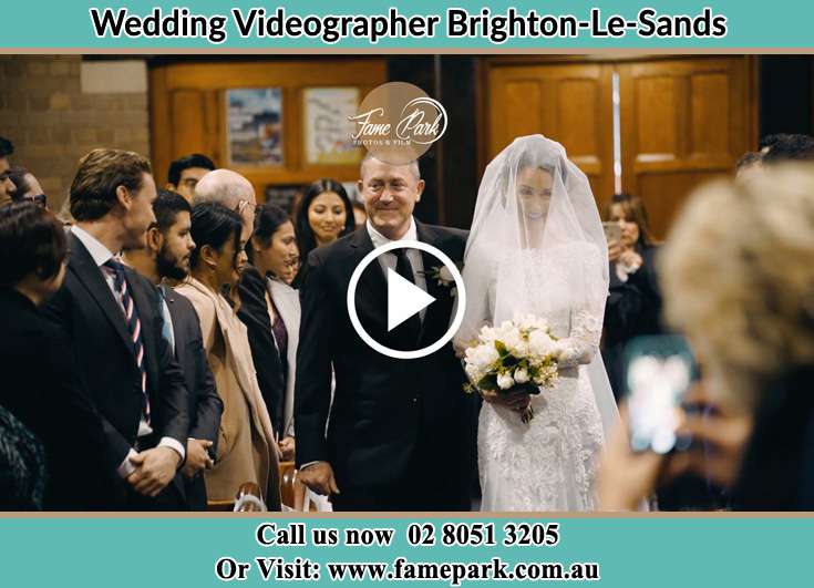 Bride walking at the Aisle with her father Brighton-Le-Sands NSW 2216