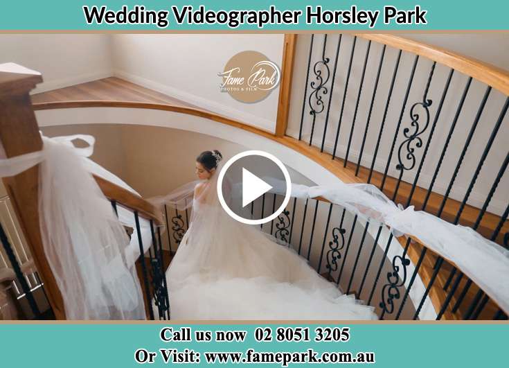 Bride walking down the staircase Horsley Park NSW 2175