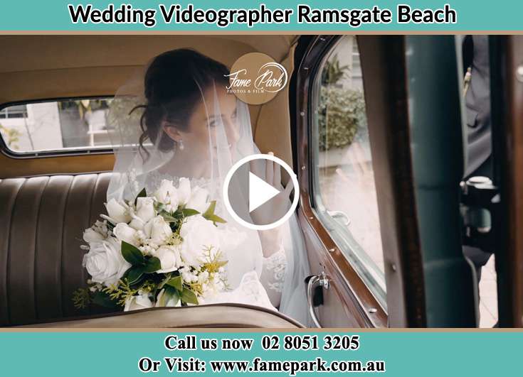 The Bride inside her wedding car Ramsgate Beach NSW 2217